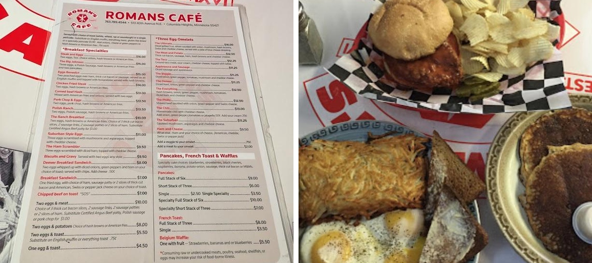 Roman's Cafe Menu