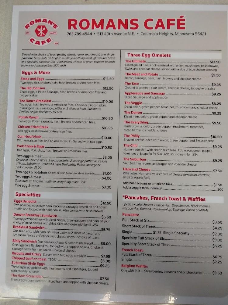 Roman's Cafe Menu image 2