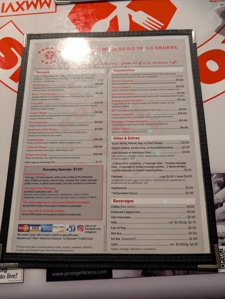 Roman's Cafe Menu image 3